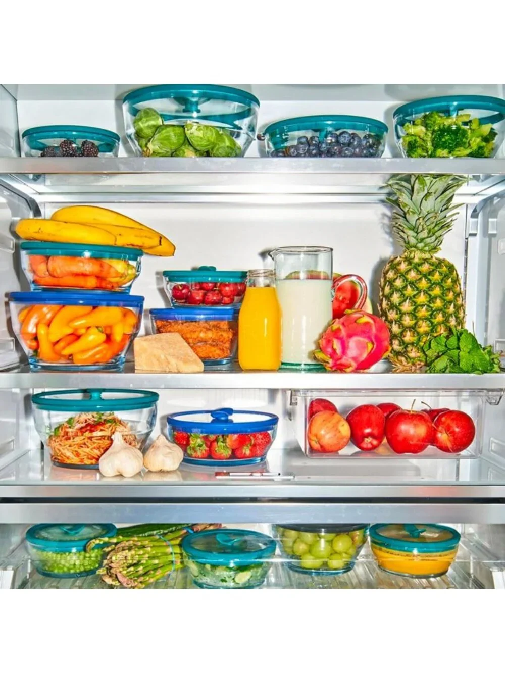 Versatile 4-Cup Glass Microwave Steamer & Food Storage Container - Clear Black